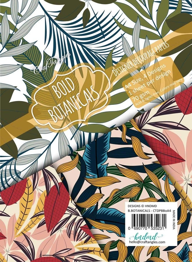 CrafTangles Decoupage Paper Pack - Bold Botanicals (A4) - 4 sheets - Image 3